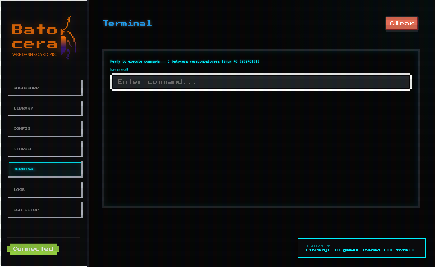 Built-in terminal with command security